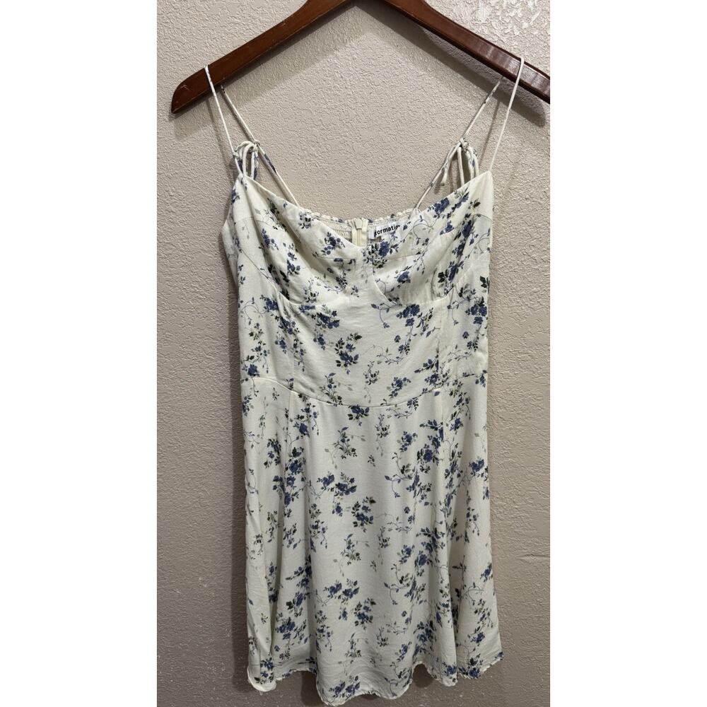 Reformation Saskia Dress Floral Print Mini Dress Size 10 - Picture 2 of 7